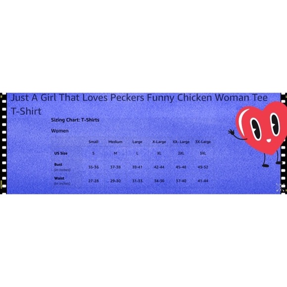 🐣BNWT🐣JUST A GIRL WHO LOVES LITTLE PECKERS🐣PLUS SIZES AVAILABLE🐣SMALL -3XL🐣 - Picture 3 of 3